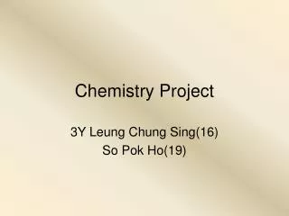 Chemistry Project