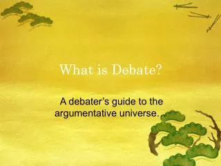 What is Debate?