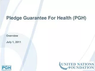 Pledge Guarantee For Health (PGH)