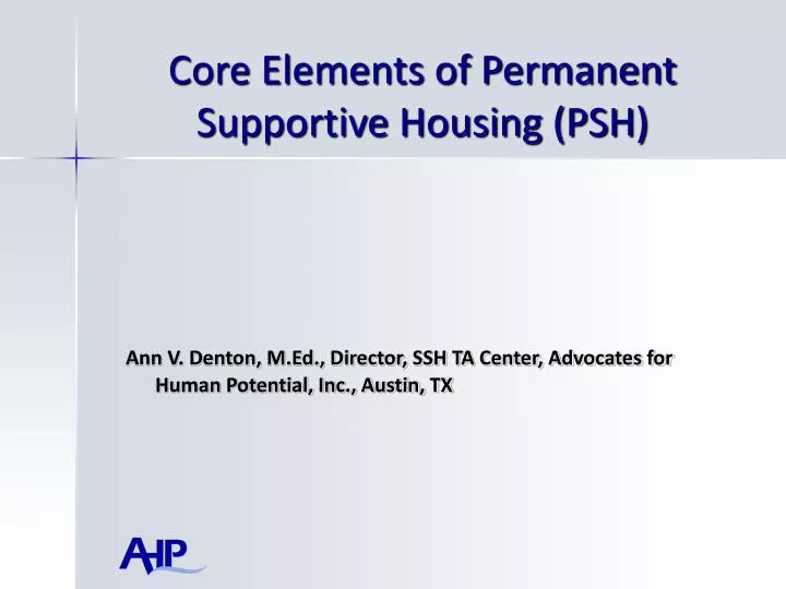 core elements of permanent supportive housing psh