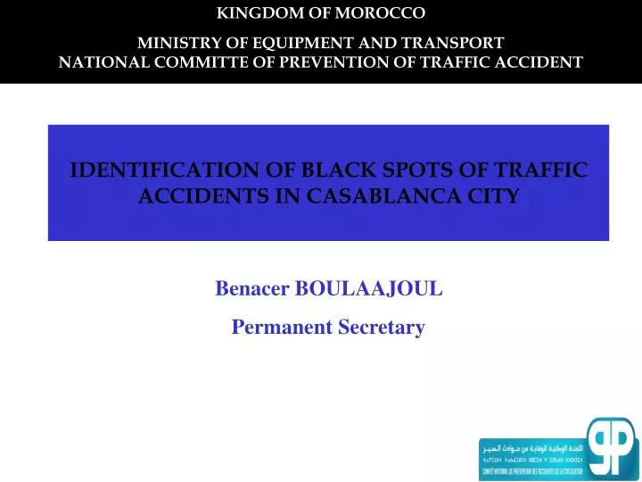 identification of black spots of traffic accidents in casablanca city