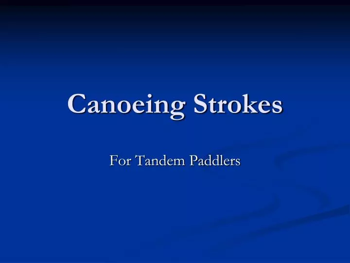canoeing strokes