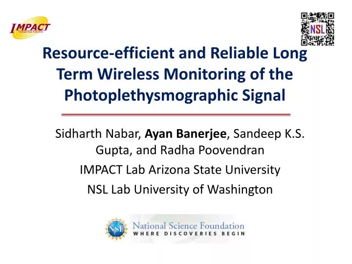 resource efficient and reliable long term wireless monitoring of the photoplethysmographic signal