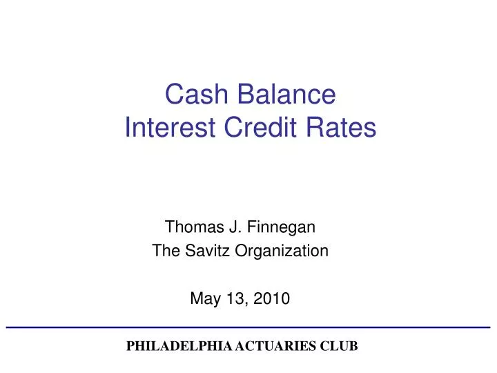 cash balance interest credit rates