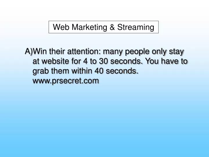 web marketing streaming