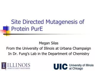 Site Directed Mutagenesis of Protein PurE