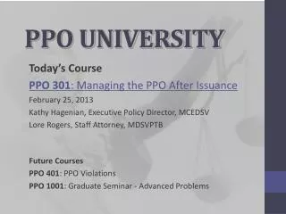 PPO UNIVERSITY