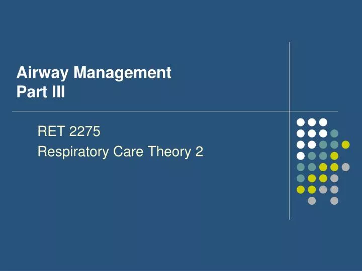 airway management part iii