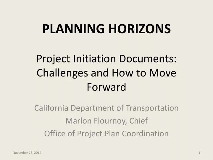 planning horizons project initiation documents challenges and how to move forward