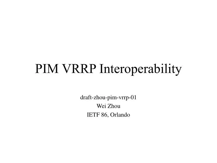 pim vrrp interoperability