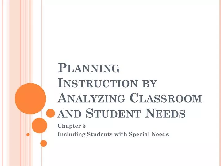 planning instruction by analyzing classroom and student needs