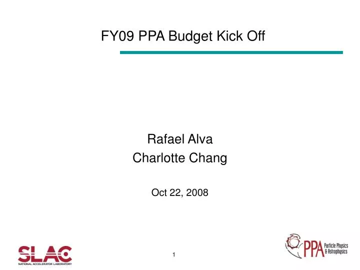 fy09 ppa budget kick off