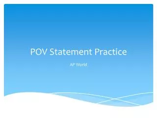 POV Statement Practice