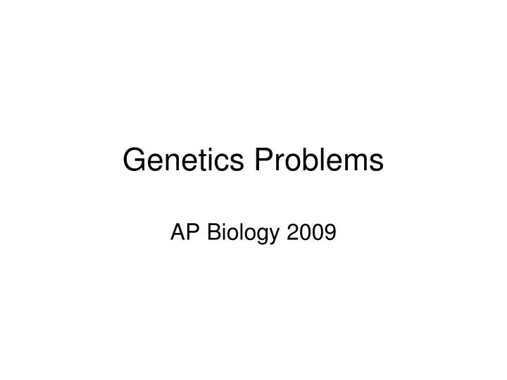 genetics problems