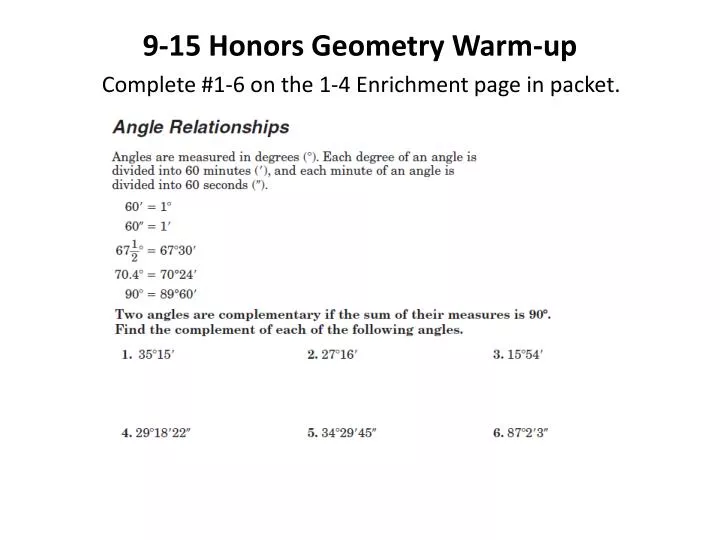 9 15 honors geometry warm up