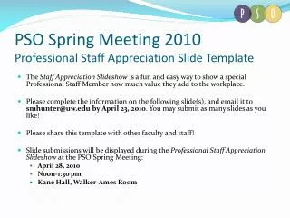 PSO Spring Meeting 2010 Professional Staff Appreciation Slide Template