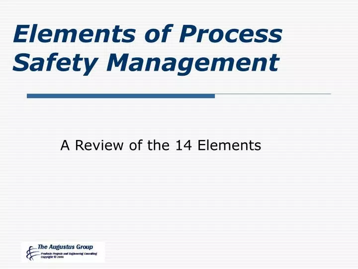 elements of process safety management