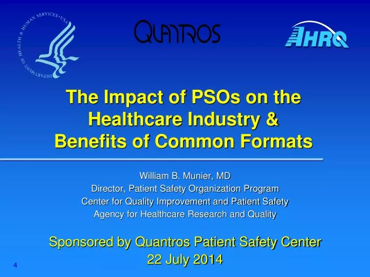 the impact of psos on the healthcare industry benefits of common formats