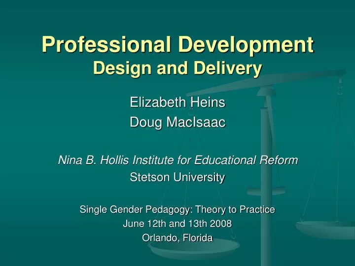 professional development design and delivery