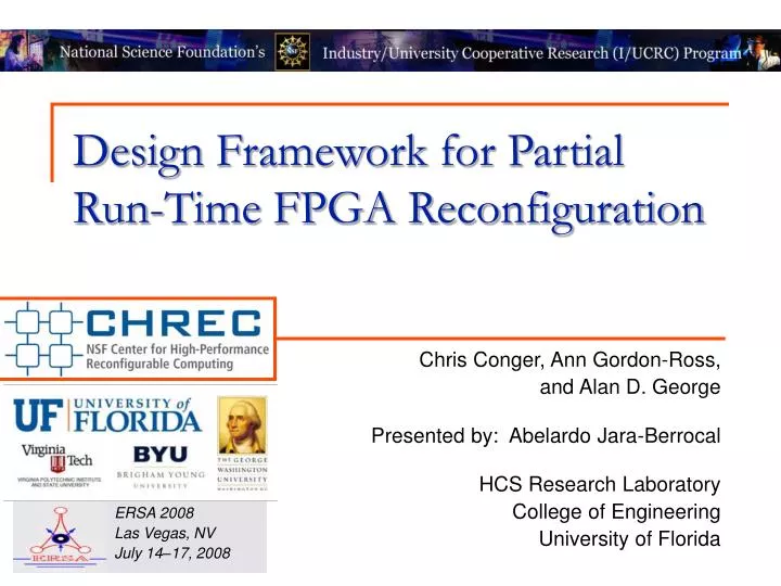 design framework for partial run time fpga reconfiguration