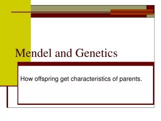 mendel and genetics