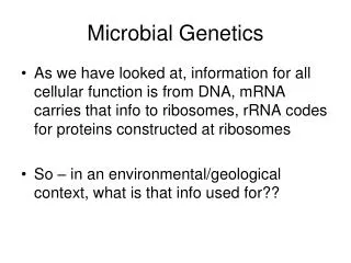 microbial genetics