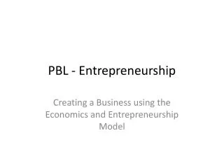 PBL - Entrepreneurship
