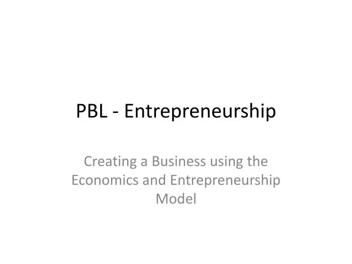 pbl entrepreneurship