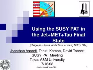 Using the SUSY PAT in the Jet+MET+Tau Final State (Progress, Status, and Plans for using SUSY PAT)