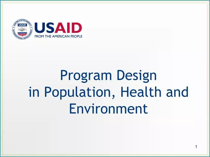 program design in population health and environment