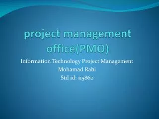 project management office(PMO)