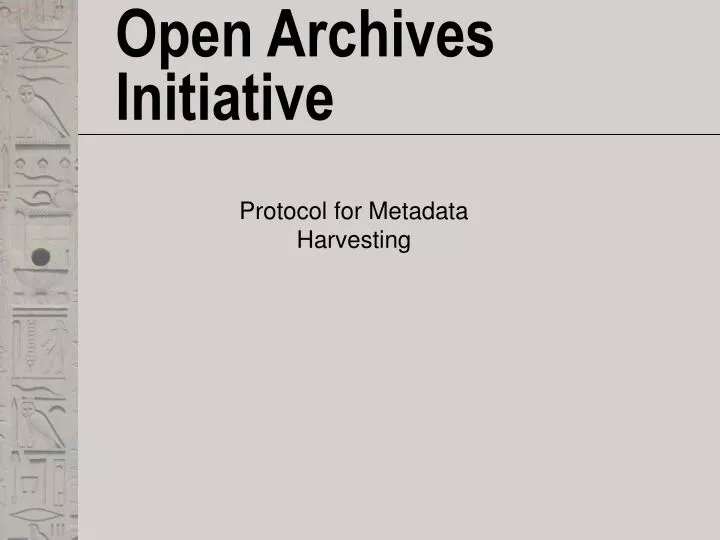open archives initiative