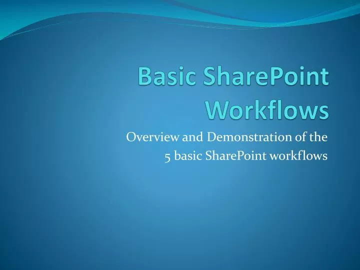 basic sharepoint workflows
