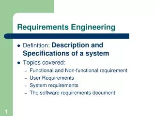 Requirements Engineering