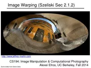 image warping szeliski sec 2 1 2