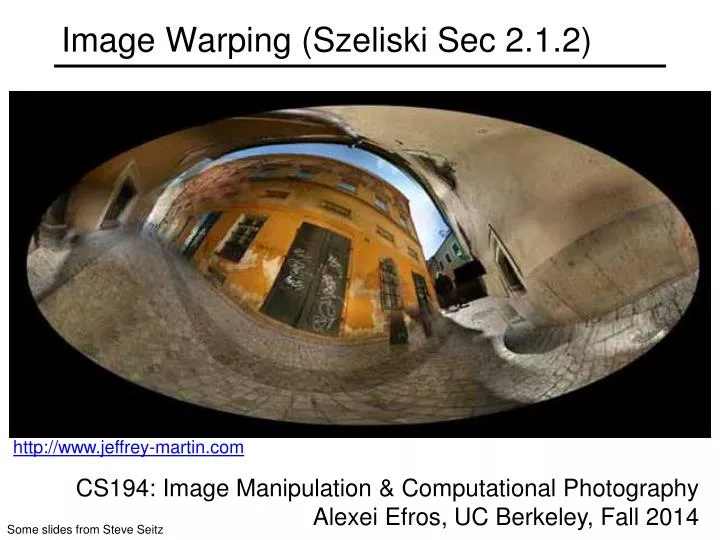 image warping szeliski sec 2 1 2