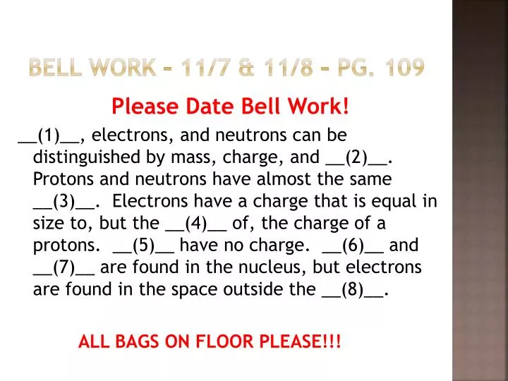 bell work 11 7 11 8 pg 109