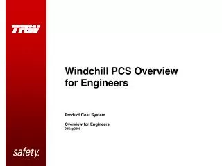 Windchill PCS Overview for Engineers