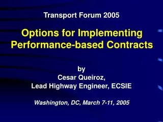 Transport Forum 2005