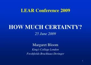 LEAR Conference 2009