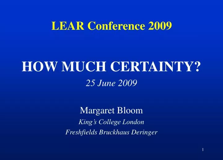 lear conference 2009