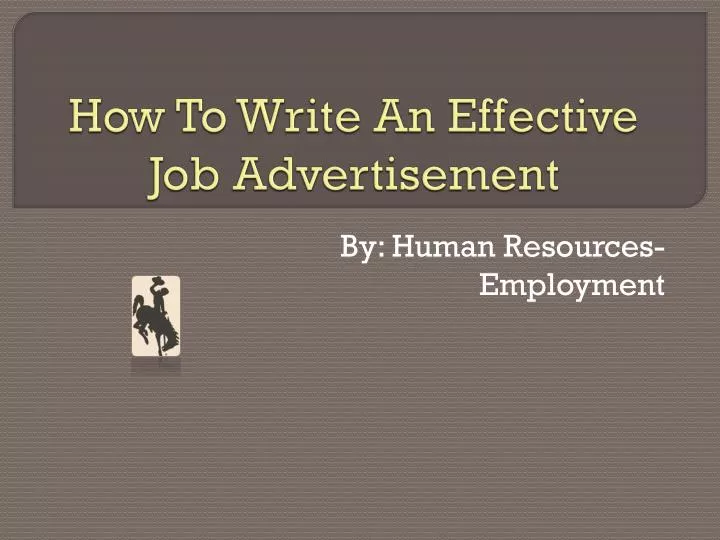 how to write an effective job advertisement