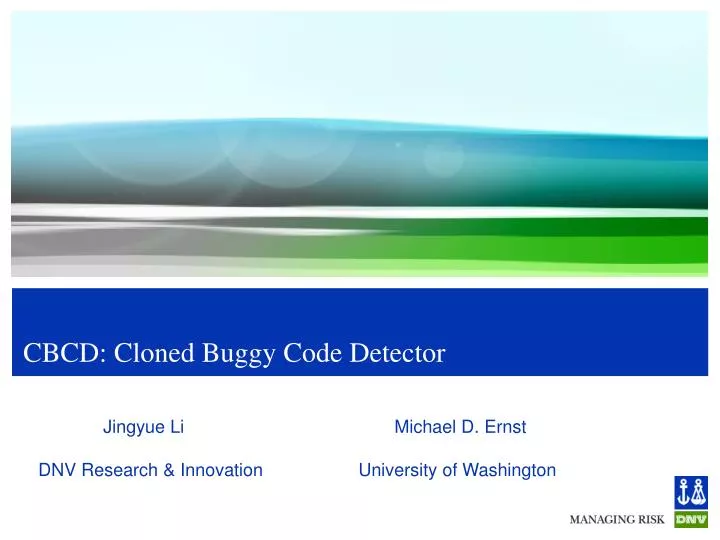 cbcd cloned buggy code detector