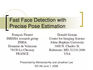 Fast Face Detection with Precise Pose Estimation