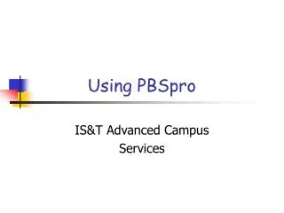 Using PBSpro
