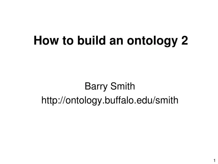 how to build an ontology 2