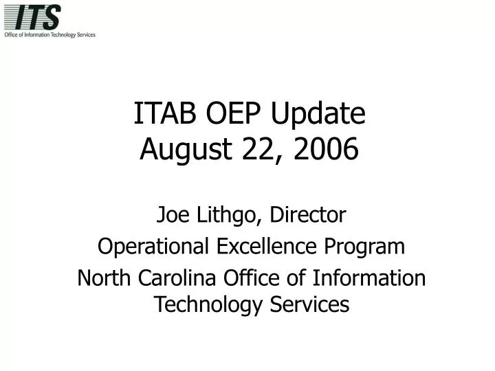 itab oep update august 22 2006
