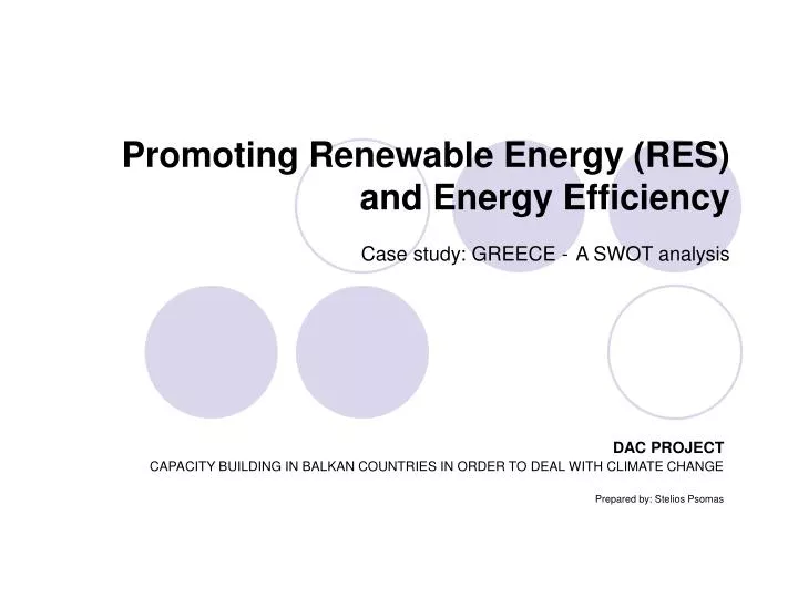 promoting renewable energy res and energy efficiency case study greece a swot analysis