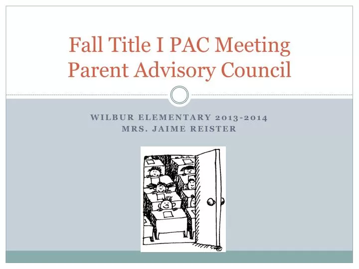 fall title i pac meeting parent advisory council