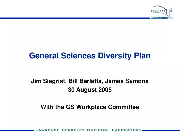 general sciences diversity plan